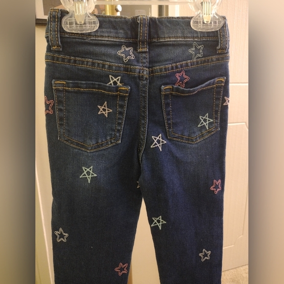 Cat & Jack Super Stretch Skinny Adjustable Waist Star Embroidered Jeans - Picture 4 of 6